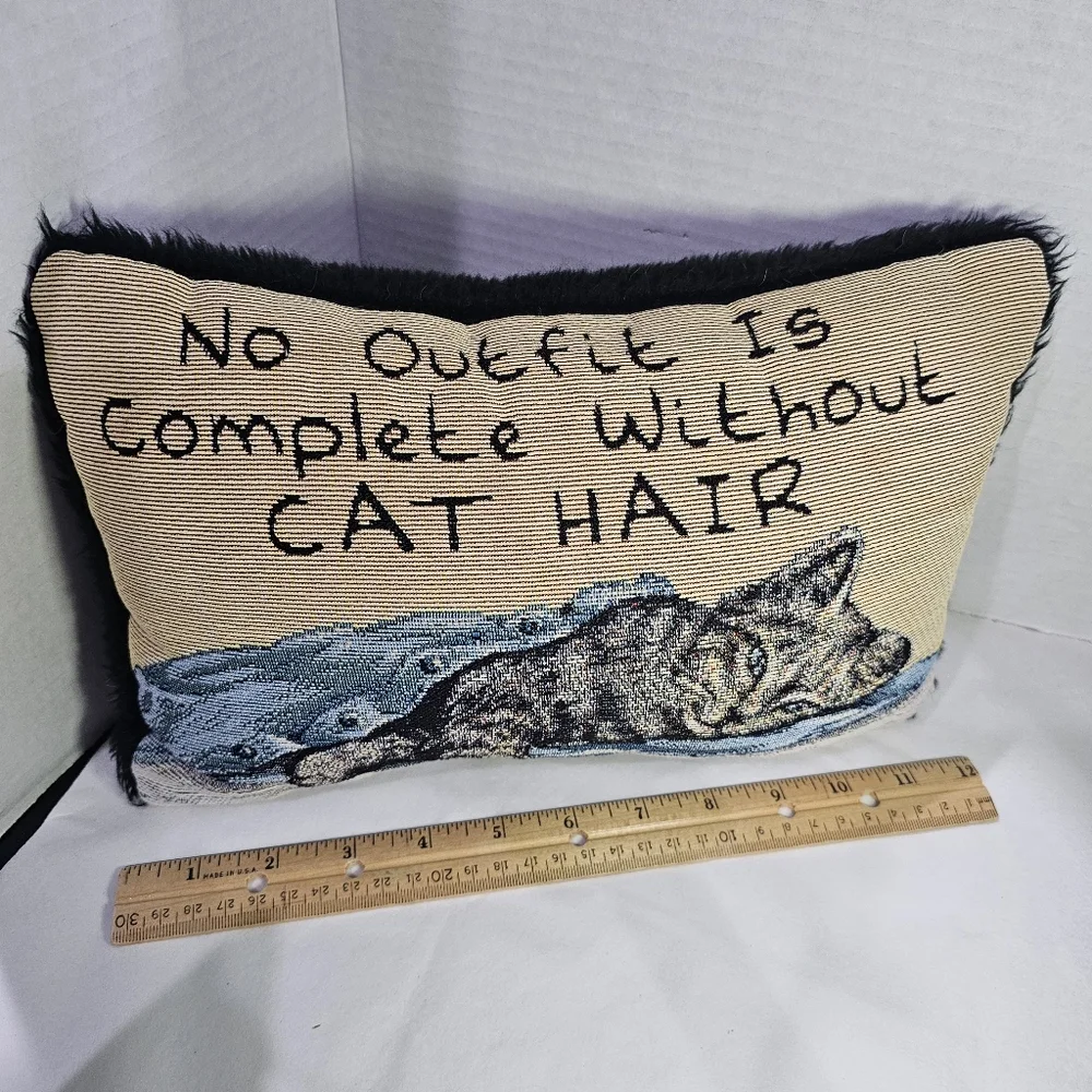 No Outfit Is Complete Without Cat Hair Pillow 12x8 Manual Woodworkers and Weave